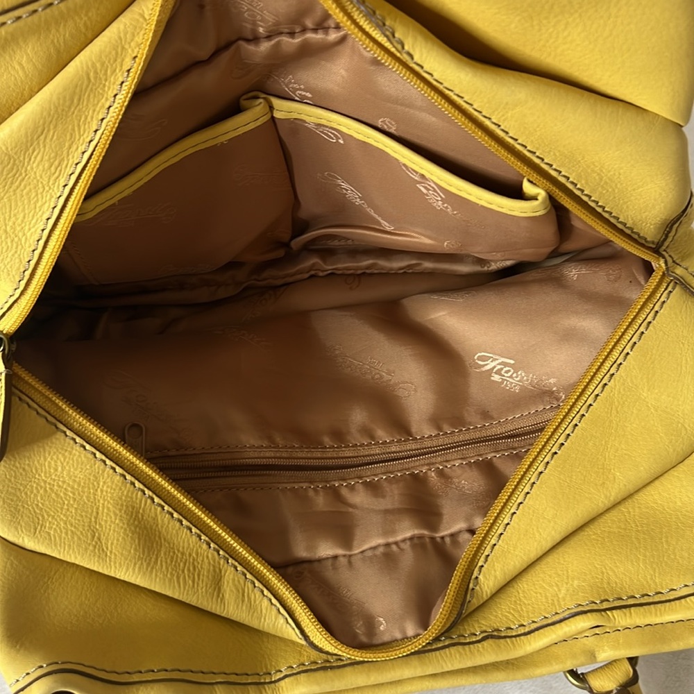 FOSSIL LEATHER YELLOW BAG - Picture 7 of 7